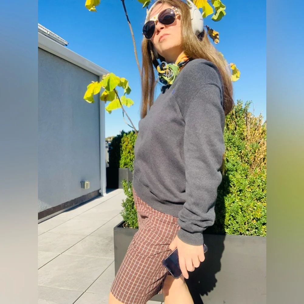 Cotton Sweater V-neck Pullover